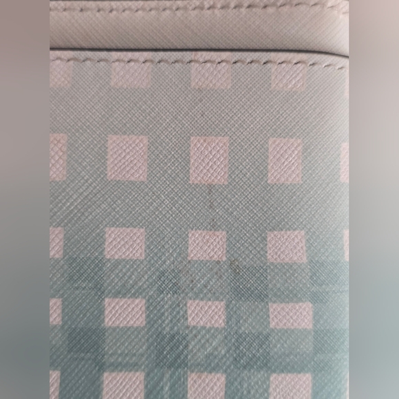 Coach Gingham Saffiano L-Zip Small Wristlet With COA - Picture 7 of 12